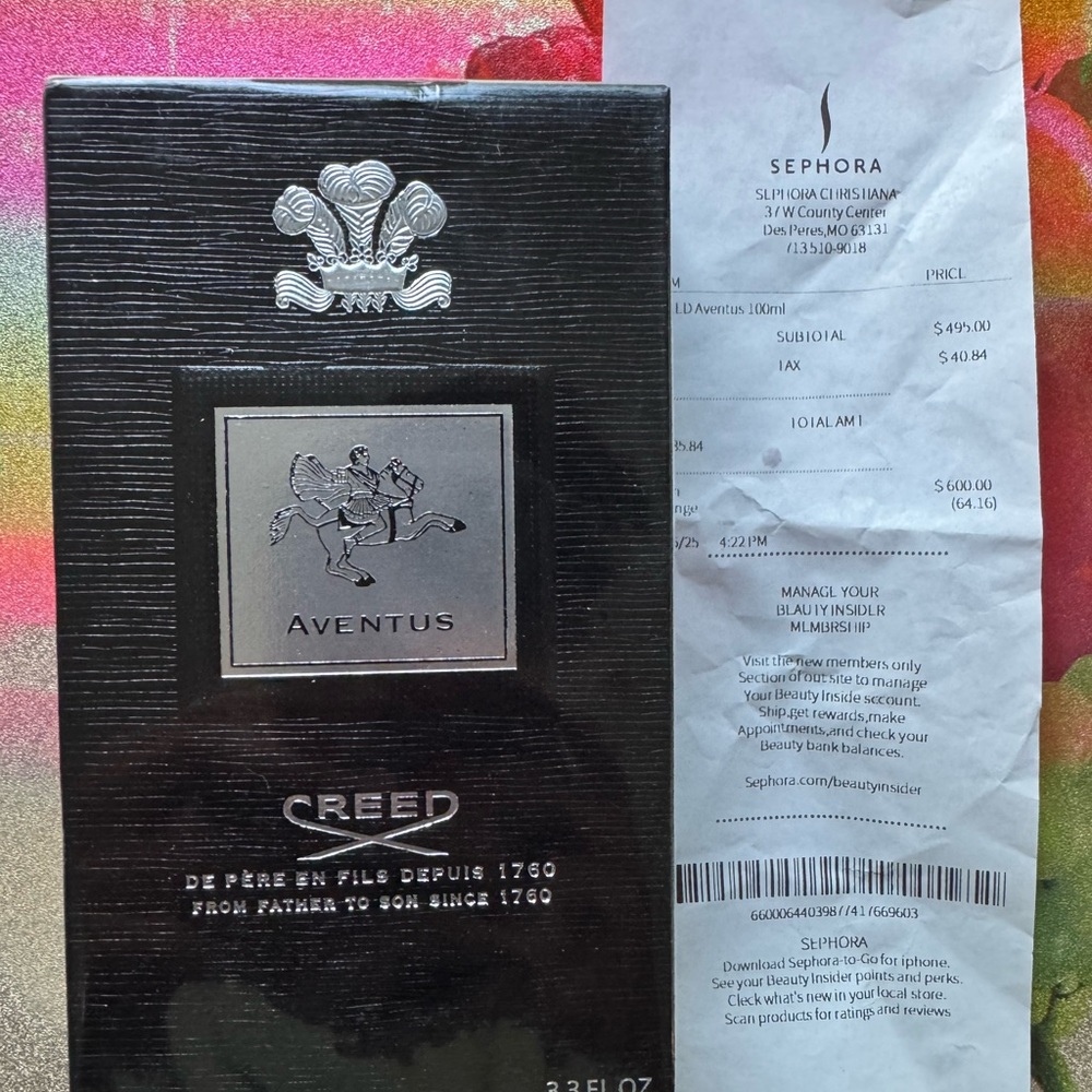Creed Fragrance Box with Black and Multicolor Design sold out!!